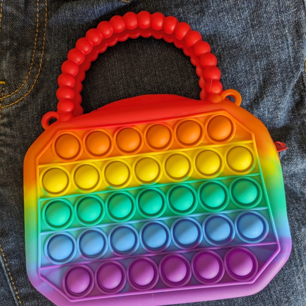 Rainbow Pop-It Silicone Purse Figit